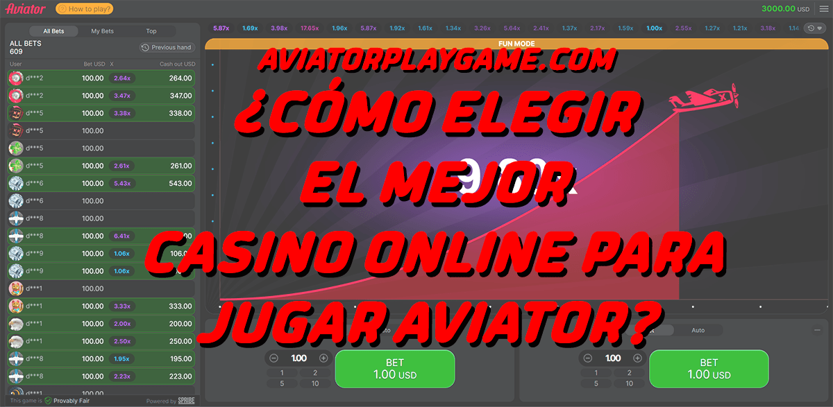 ¿Cómo elegir el mejor casino online para jugar Aviator?