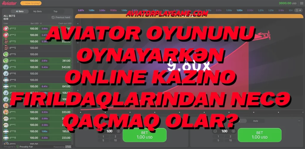 Aviator Oyununu Oynayarkən Online Kazino Fırıldaqlarından Necə Qaçmaq Olar?