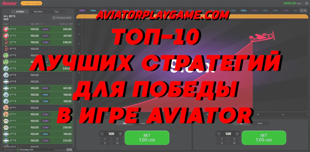 Топ-10 лучших стратегий для победы в игре Aviator