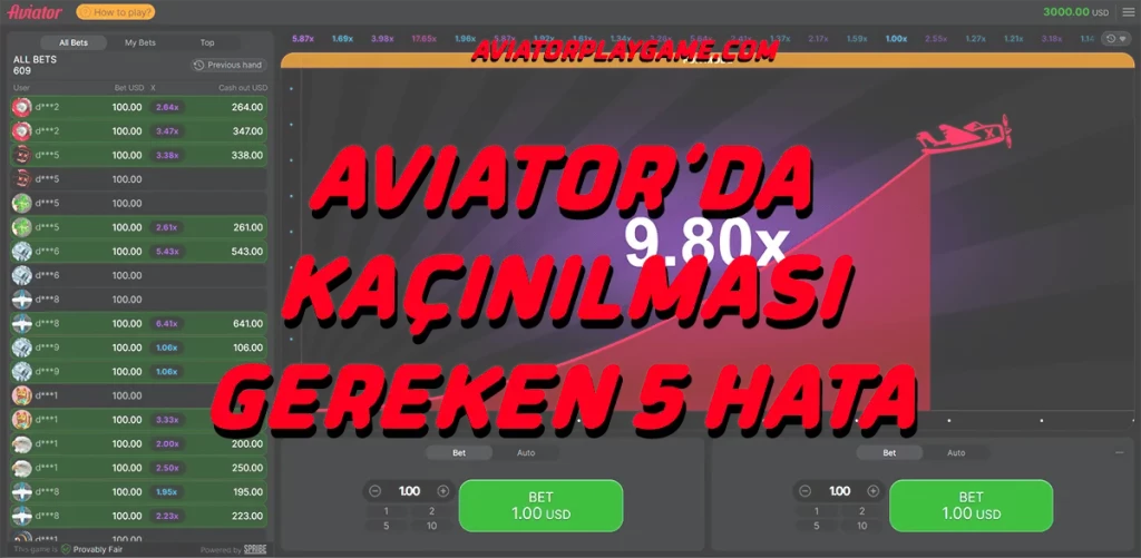 Aviator’da Kaçınılması Gereken 5 Hata