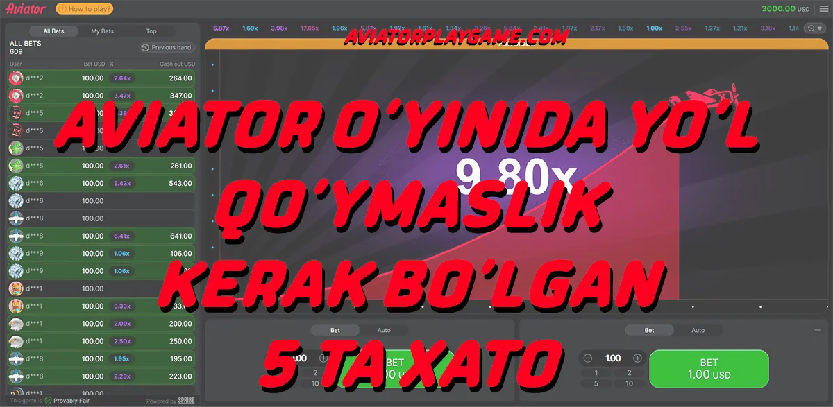 Aviator O‘yinida Yo‘l Qo‘ymaslik Kerak Bo‘lgan 5 Ta Xato